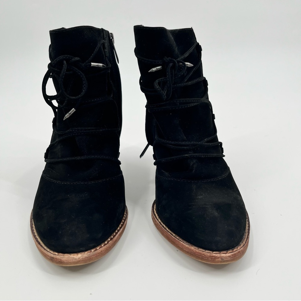 Sam Edelman Black Suede Lace-Up Boots
